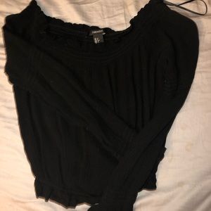 Forever21 Black Shoulder crop